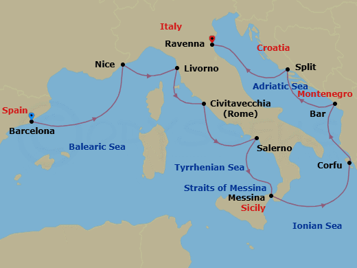 Itinerary map