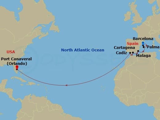 Itinerary map