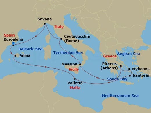 Itinerary map
