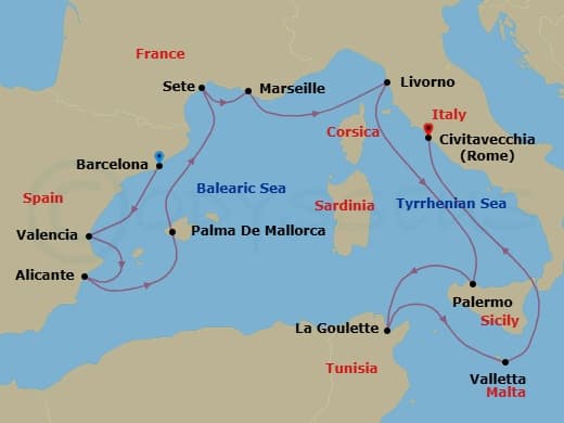 Itinerary map