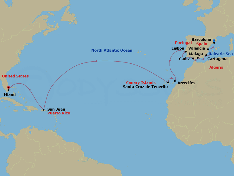 Itinerary map