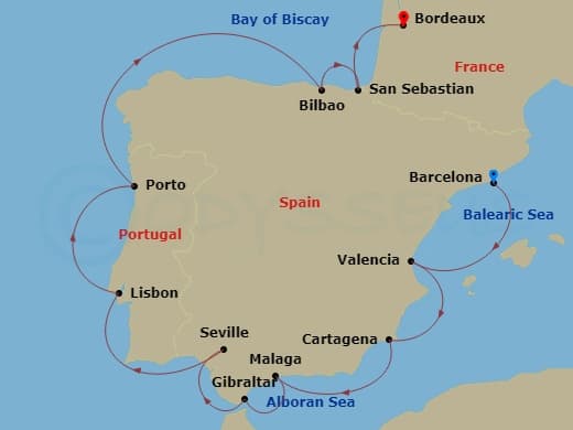 Itinerary map