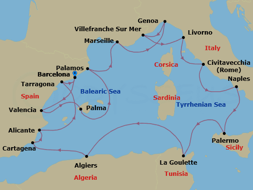 Itinerary map