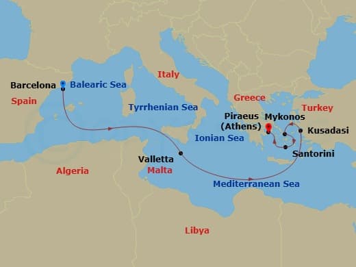Itinerary map