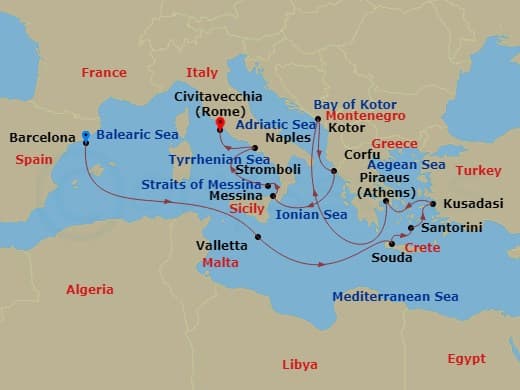 Itinerary map