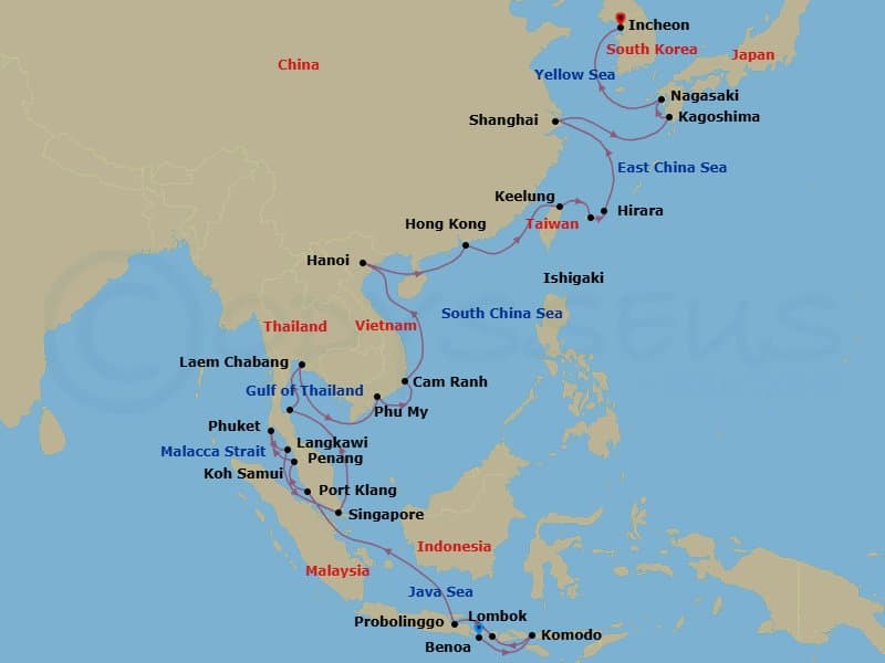 Itinerary map