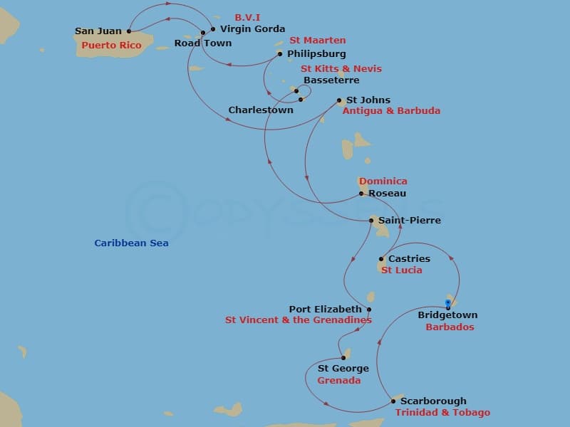 Itinerary map