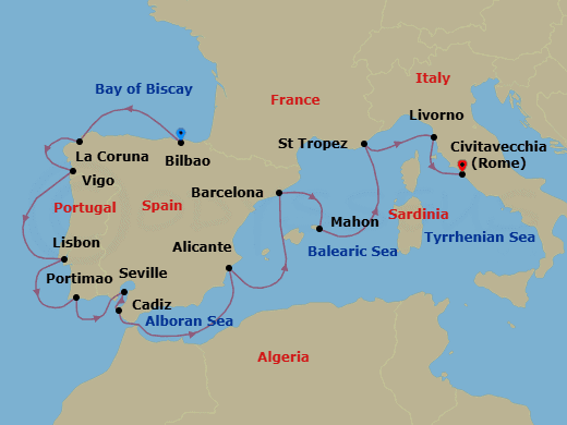 Itinerary map