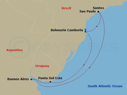 Itinerary map