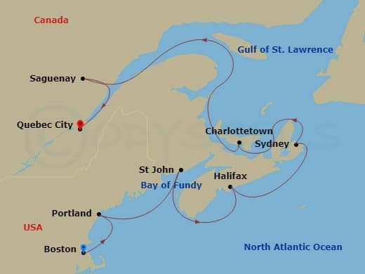 Itinerary map