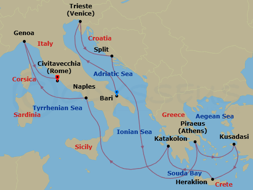 Itinerary map