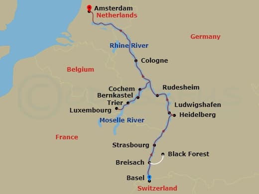 Itinerary map