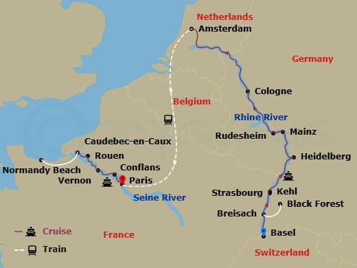 Itinerary map