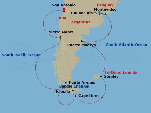 Itinerary map