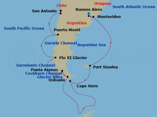 Itinerary map