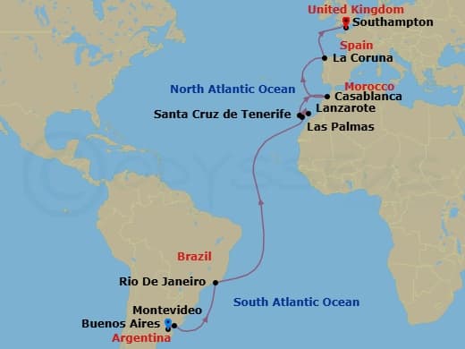 Itinerary map
