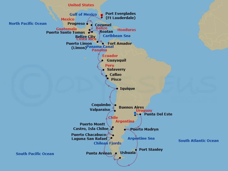 Itinerary map
