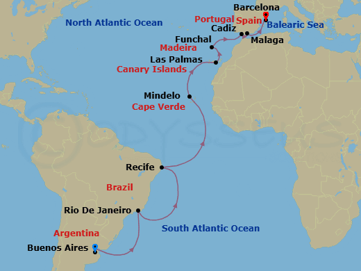 Itinerary map