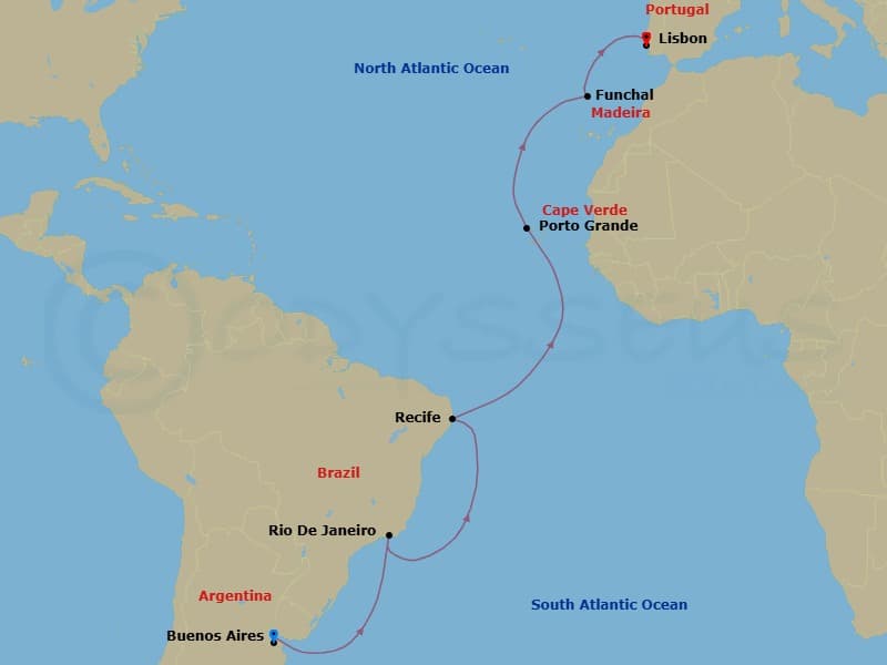 Itinerary map