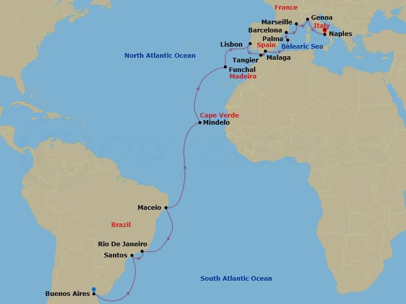 Itinerary map