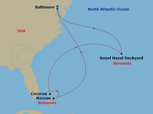 Itinerary map