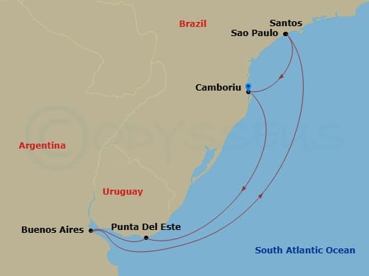 Itinerary map
