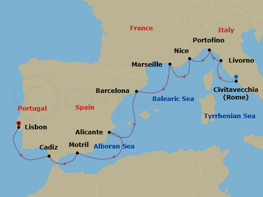 Itinerary map