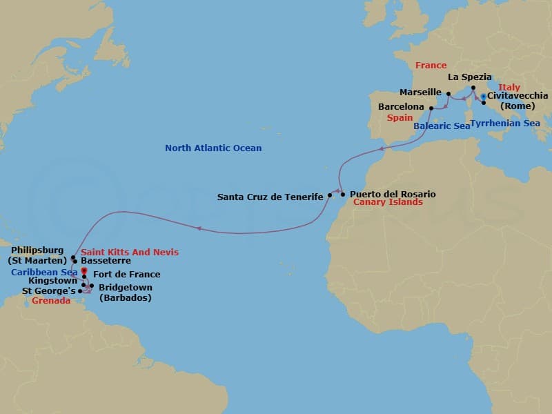 Itinerary map