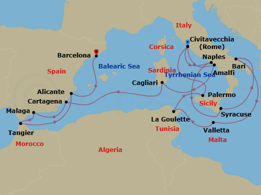 Itinerary map