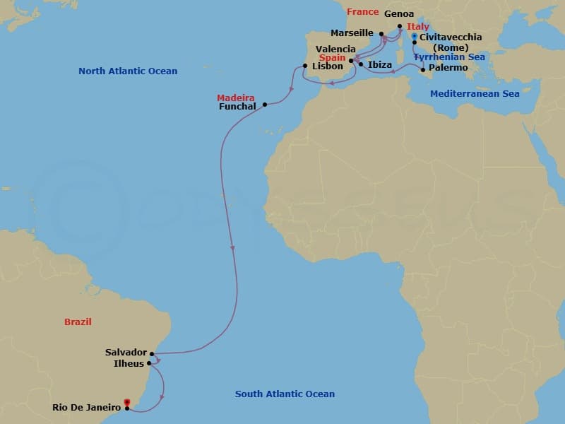 Itinerary map