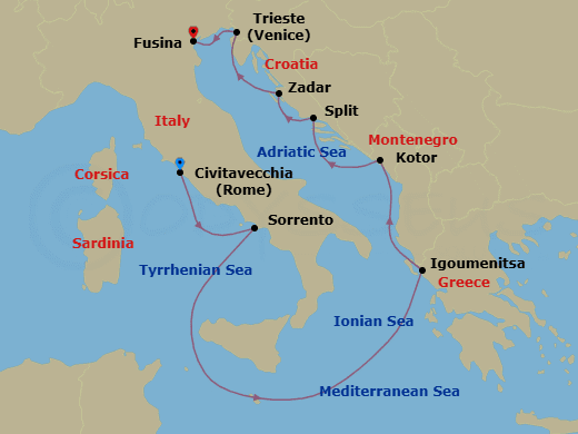 Itinerary map