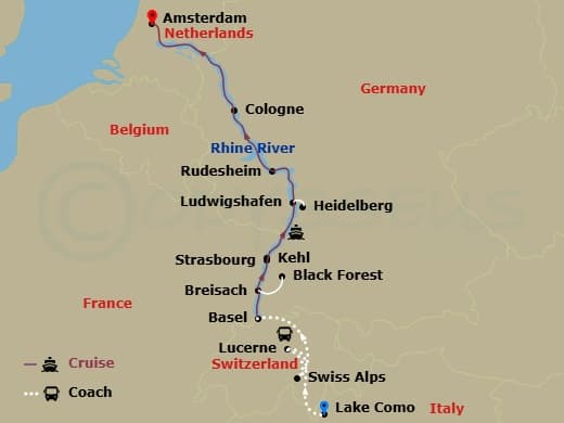 Itinerary map