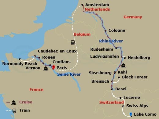 Itinerary map