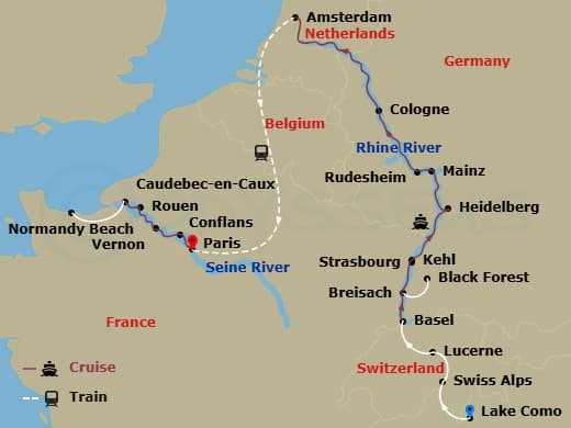 Itinerary map