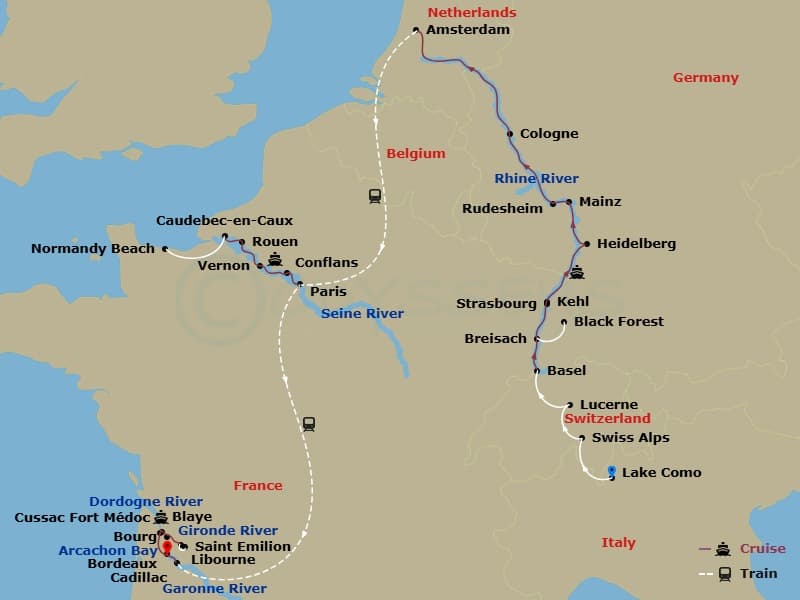 Itinerary map