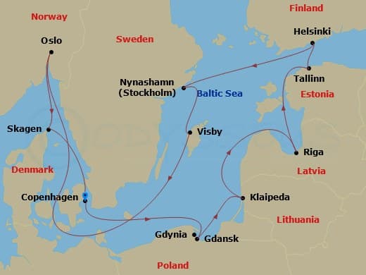 Itinerary map