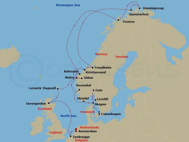 Itinerary map