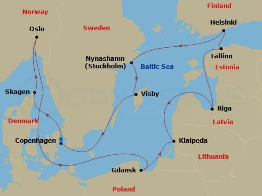 Itinerary map