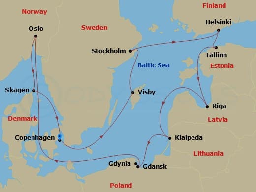 Itinerary map