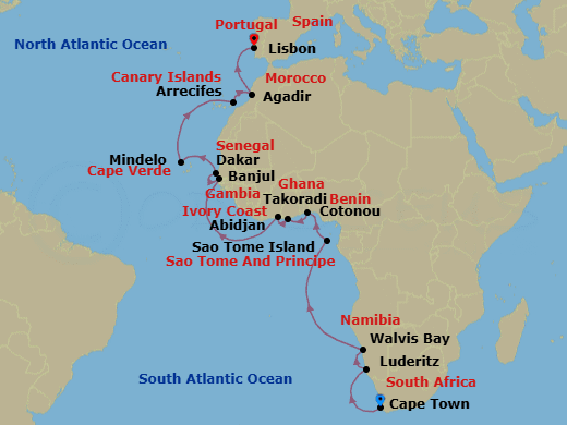 Itinerary map