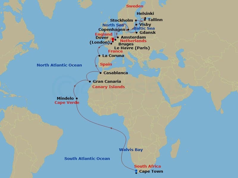 Itinerary map