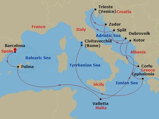 Itinerary map