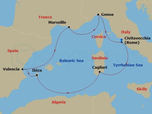 Itinerary map