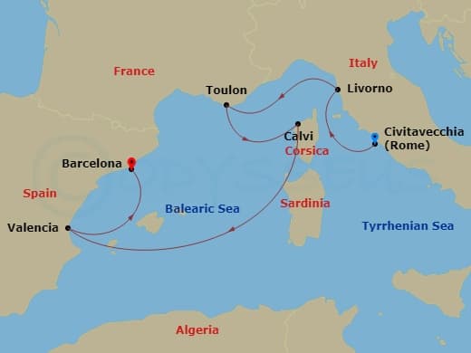 Itinerary map