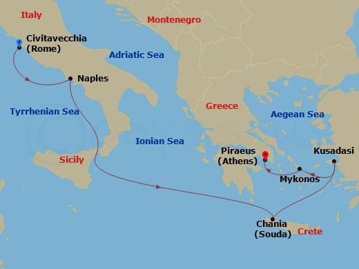 Itinerary map