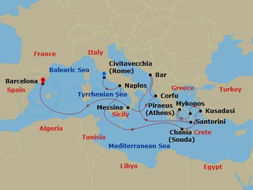 Itinerary map