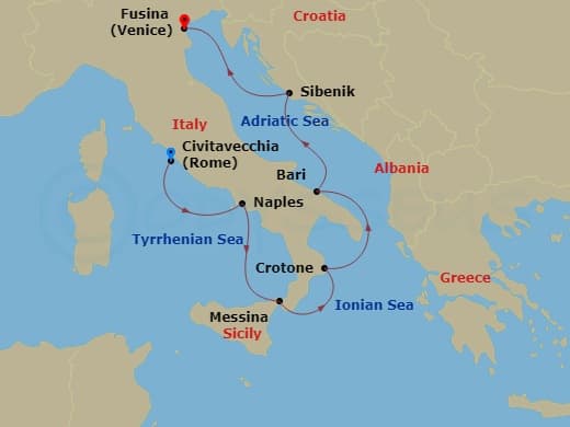 Itinerary map