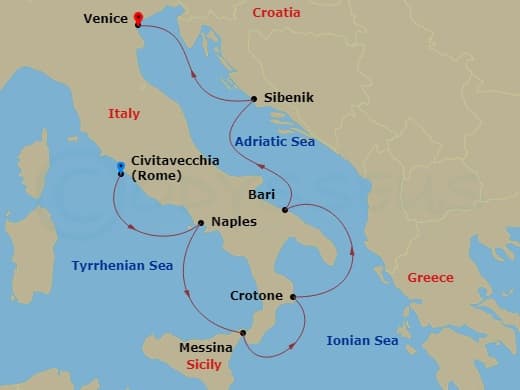Itinerary map