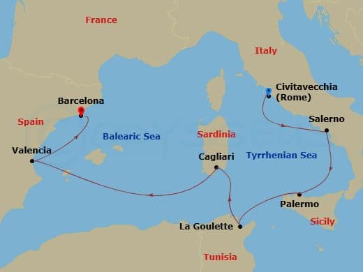 Itinerary map
