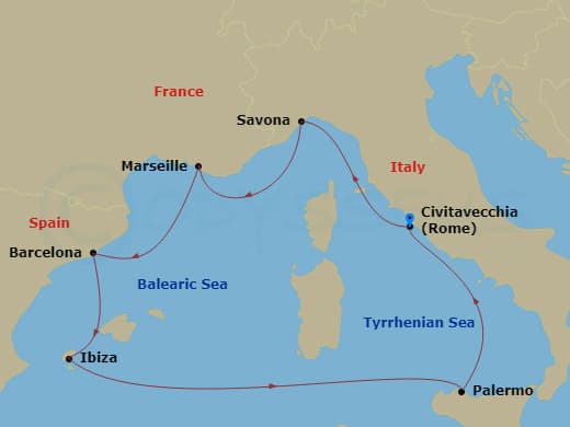 Itinerary map